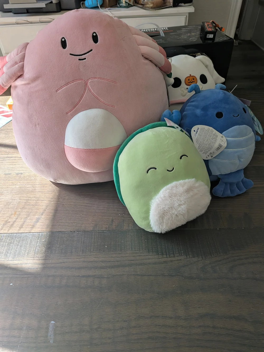 Squishmallow Lot of 4 – Jumbo Pokémon Chansey, Zero, Blue Lobster & Green Turtle